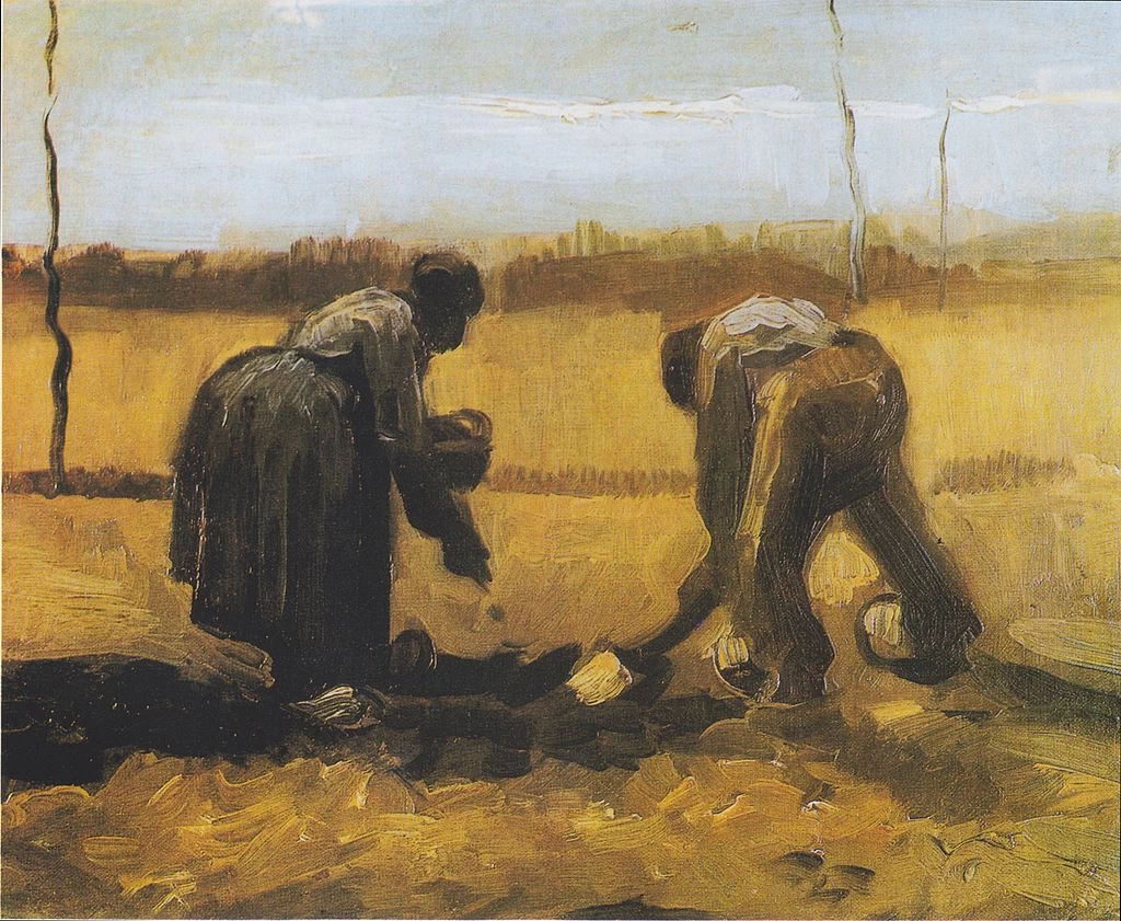  40-Vincent van Gogh-Contadina e contadina che piantano patate- Kröller-Müller Museum, Otterlo